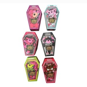 5" Deddy Bears In Coffin-Shaped Boxes ONE COMPLETE SET SIX (6) BEARS SLICK BUBBA
